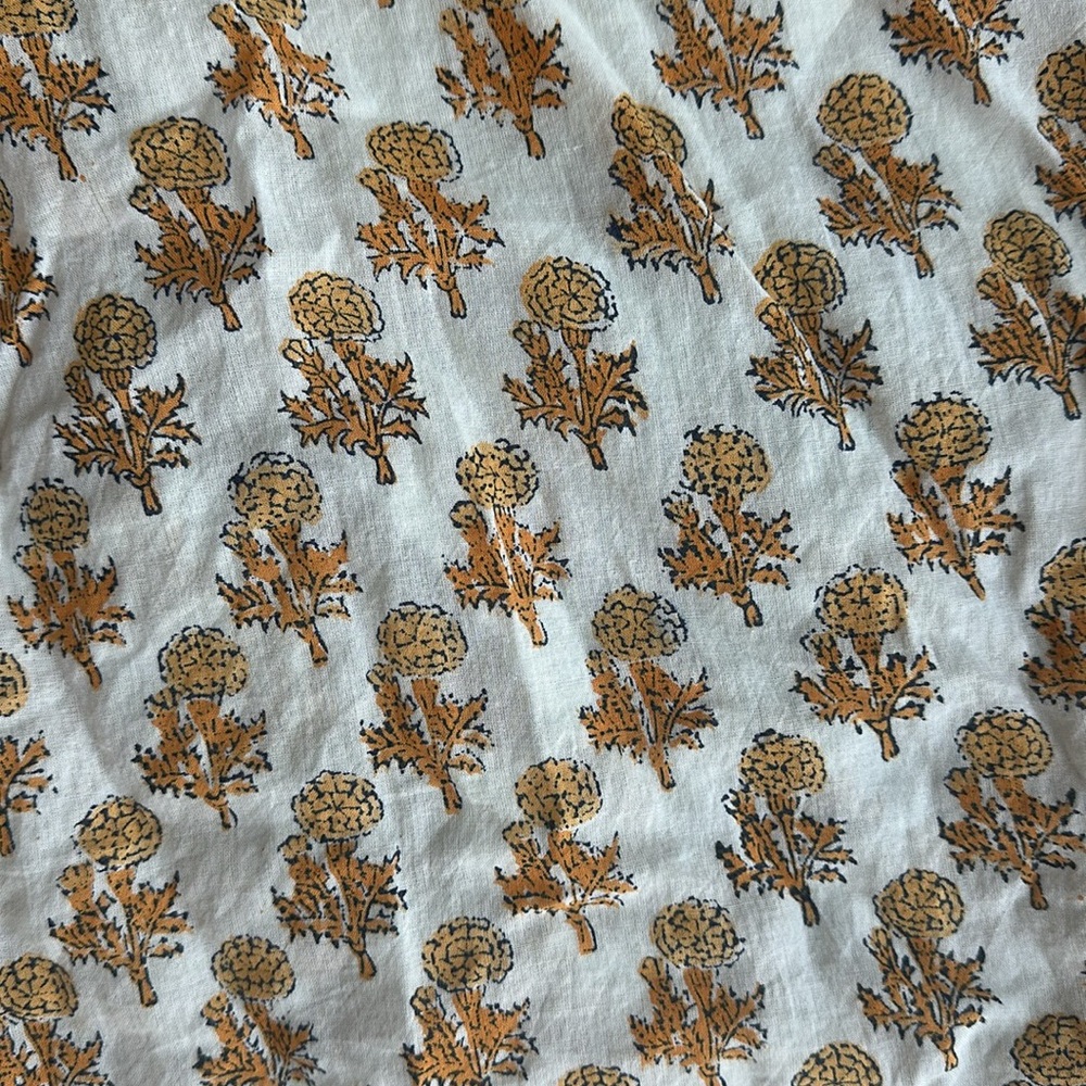 Emerson Fry White and Mustard Floral Button Front Top - Picture 5 of 6